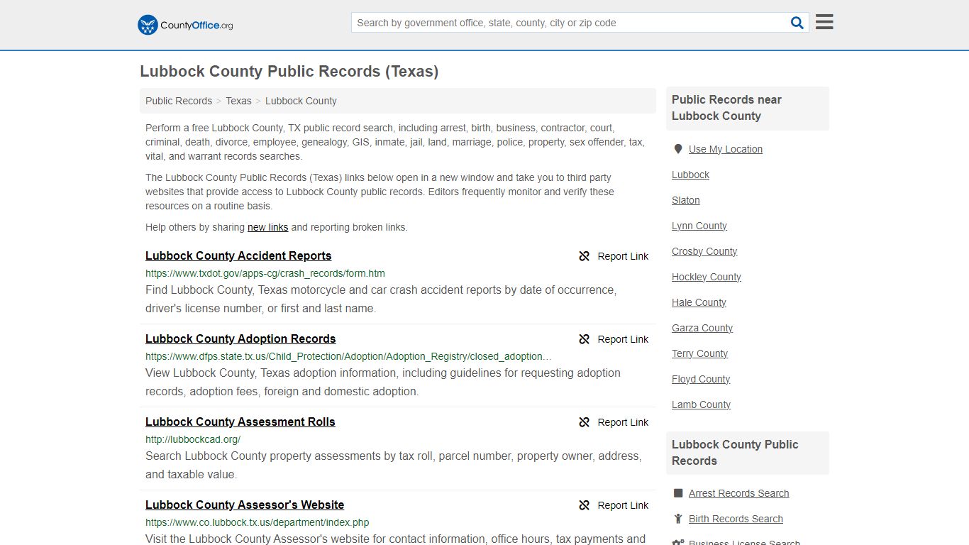 Lubbock County Public Records (Texas) - County Office